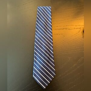 Classic Brooks Brothers Silk Tie - Navy with Diagonal Blue Stripes